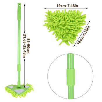 Почистващ моп Въртящ се на 180° Регулируем триъгълен моп Разтегателна дръжка Многофункционален почистващ моп за дома Кухня Баня