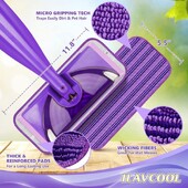 1/3 бр. Подложки за моп за многократна употреба, съвместими с машина за моп с микрофибър Flash Powermop Wet Dry Mop