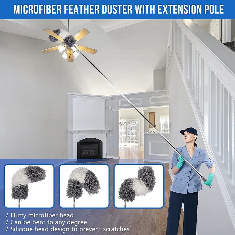 Четка за прах Микрофибър Duster Extendable Gap Инструменти за прах Прибираща се мебел за кола Четка за почистване на пролуки Инструменти за домакинско почистване
