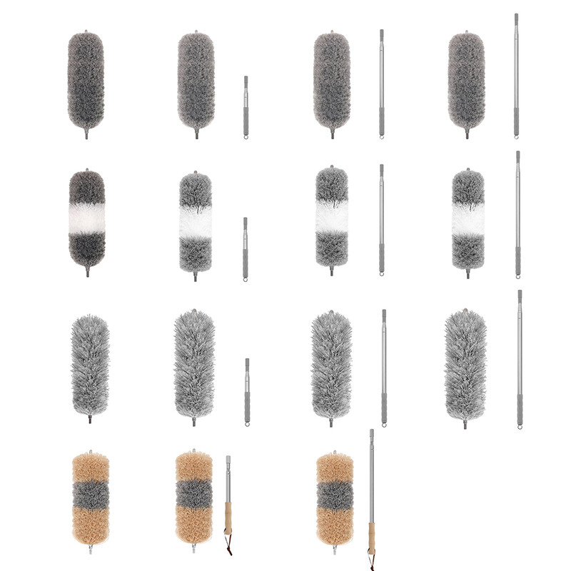 Mikropluošto dulkių ištraukiamas dulkių valymo šepetėlis Teleskopinis erkučių gaudytojas tarpų dulkių šalinimo dulkių šluostės namų valymo įrankiai