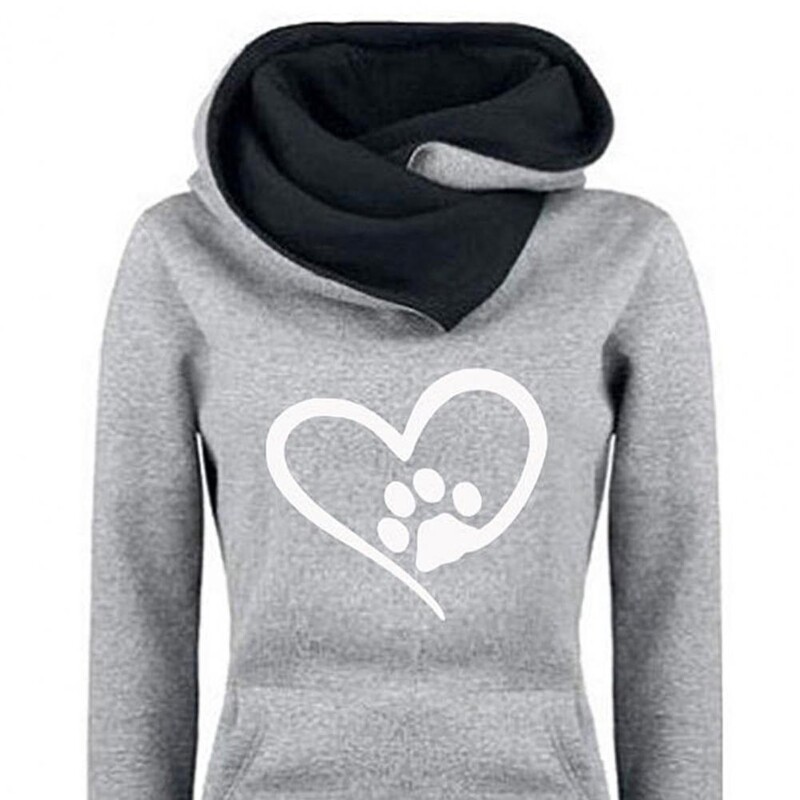 Спортен костюм от две части Спортно облекло с щампа на сърце и суичър с качулка Дамски панталон за есен и зима Анцуг