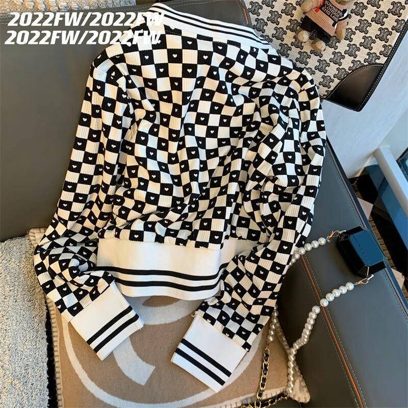 Дамско пролетно карирано палто с дълъг ръкав и панталон с еластична талия, женски костюми от две части, дамски ежедневни спортни екипи Losoe