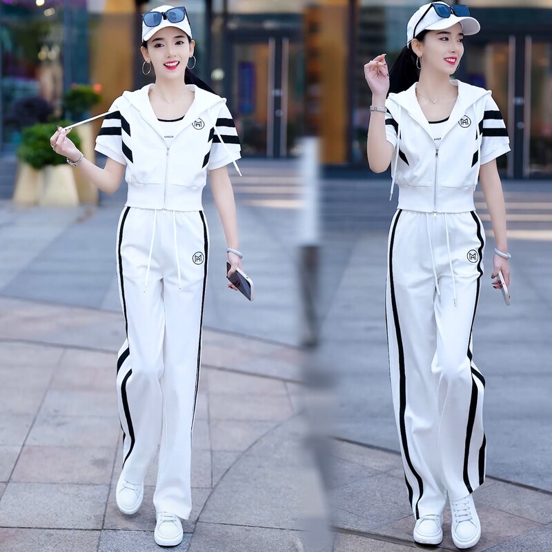 Дамско спортно облекло Анцузи Свободно яке с качулка с цип Суитшърт+панталон Бягане Фитнес Тренировка във фитнеса Ежедневен комплект Спортен костюм