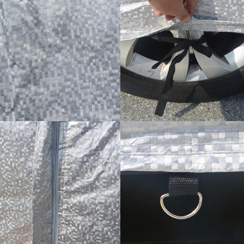 Универсален капак за половин кола, капак за сенник, външно отразяващо алуминиево фолио, водоустойчиво автоматично покритие за седан, хечбек, сув, E2p5