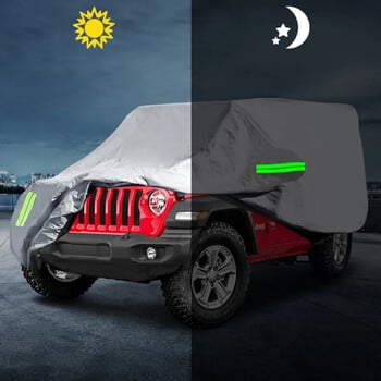 Κάλυμμα αυτοκινήτου για Jeep Wrangler 2 Door 4 Door, Αντιανεμικό κάλυμμα προστασίας από την υπεριώδη ακτινοβολία αντιανεμικό για το Jeep Wrangler JK, JL, YJ 1987-2019