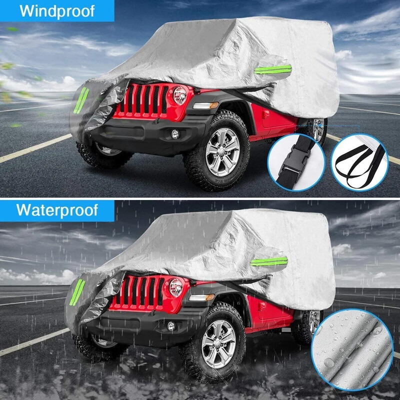 Автомобилен капак за Jeep Wrangler 2 врати 4 врати, Ветроустойчив, прахоустойчив UV защита Автоматичен капак за Jeep Wrangler JK,JL,YJ 1987-2019