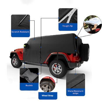 Калъфи за автомобилни кабини за Jeep Wrangler JK JL Hardtop 2/4 врати 2007-2021 Външен водоустойчив 210D Оксфордски полупротектор