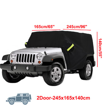 Калъфи за автомобилни кабини за Jeep Wrangler JK JL Hardtop 2/4 врати 2007-2021 Външен водоустойчив 210D Оксфордски полупротектор