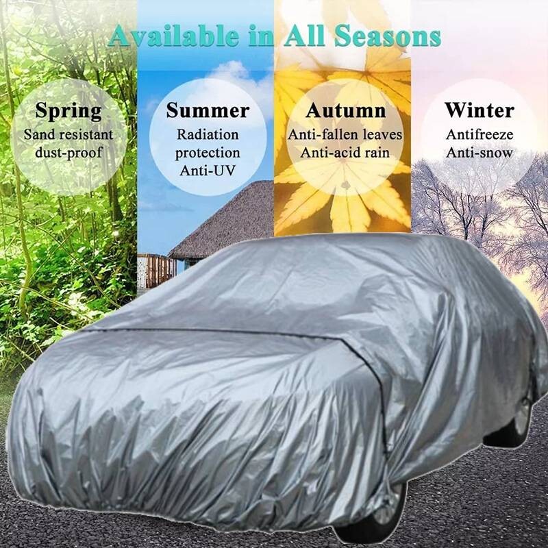 Универсално покривало за кола, водоустойчиво външно пълно покривало за кола, сенник, прахоустойчив UV защита от дъжд Калъфи за кола Облекло за SUV седан