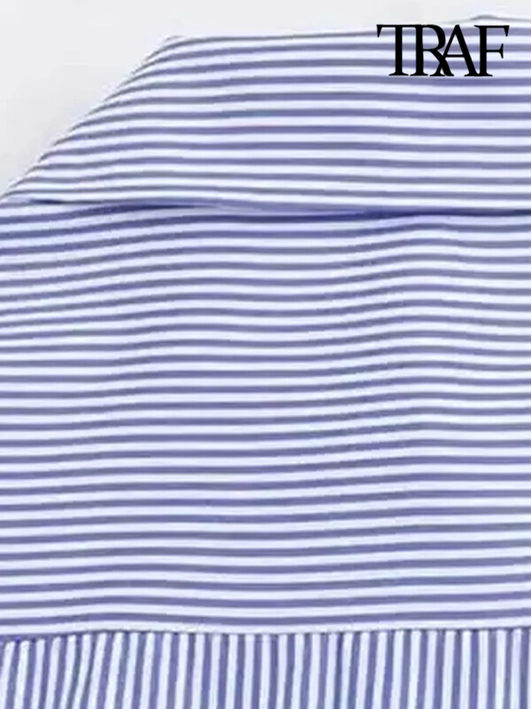 TRAF-Рязани дамски изрязани ризи с бродерия, дълъг ръкав, предно копче, дамски блузи, шикозни топове, мода