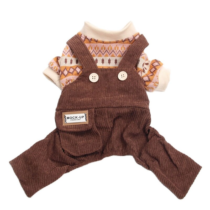 Нов гащеризон за кучета, суичър, плетен пуловер и кадифени панталони, есенно палто за домашни любимци, яке, гащеризон за кученца
