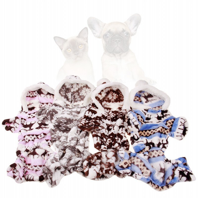 Моден гащеризон за кучета за домашни любимци Гащеризон за кучета от коралов руно Мек топъл гащеризон за котки от руно Зимни пижами за кученца за домашни любимци Дрехи за кучета Chihauhau