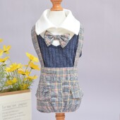Kutya Jumpsuit Nyomtatók Kockás masni Design macska kölyök ing nadrág tavaszi őszi fiú kisállat ruházat kis kutyának