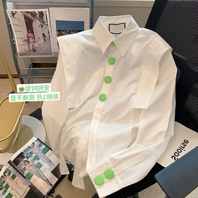Laza Blusas Mujer felsők Elegáns gombos fehér hajtóka ing Női Camisa Feminina tavaszi alkalmi blúzok Wild ingek