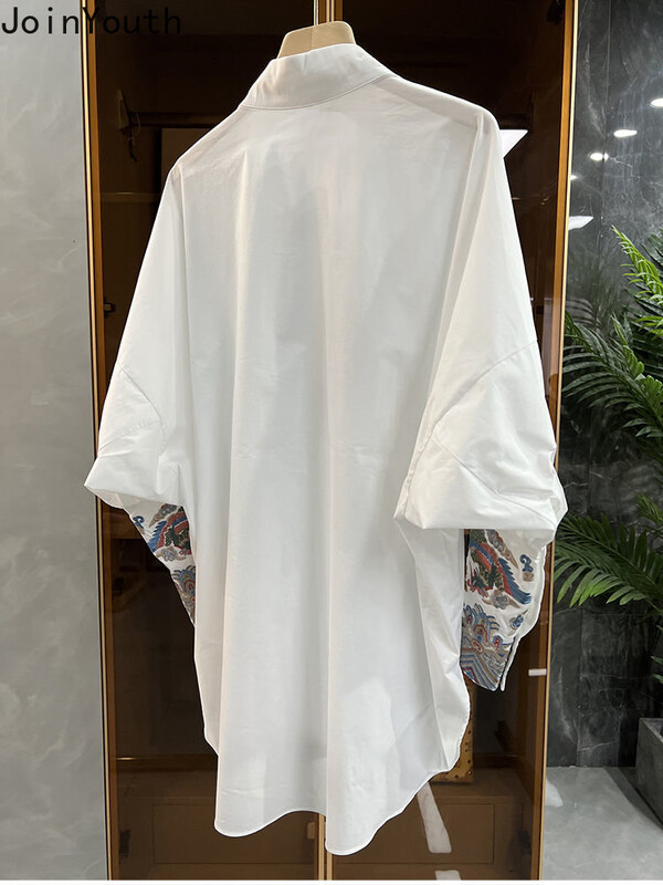 Дамско облекло Винтидж големи блузи с дълги ръкави и дълги ръкави в китайски стил Ежедневни блузи Blusas De Mujer Ризи с бродерия Топове