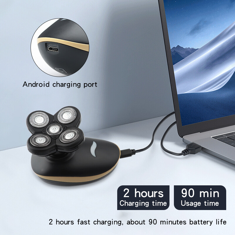 Електрическа самобръсначка Акумулаторна машина за бръснене на плешива глава Тример за брада Многофункционален комплект за подстригване Електрическа самобръсначка Wet Dry For Men