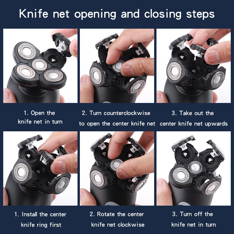 Електрическа самобръсначка Акумулаторна машина за бръснене на плешива глава Тример за брада Многофункционален комплект за подстригване Електрическа самобръсначка Wet Dry For Men