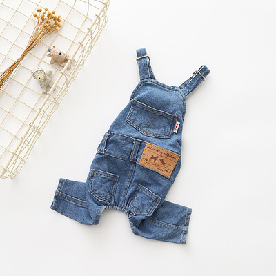 Fashion Pet Jean Ruházat Overall kutyáknak Farmer pántos nadrág jumpsuit kis közepes kutyáknak 2021 Design Francia Bulldog Ruházat