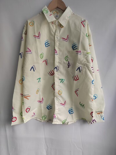 Komiyama színes betűkkel nyomott Blusas Mujer hajtóka nyakú hosszú ujjú ingek Blúzok Kawaii Laza Camisas őszi Y2k ing felsők