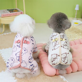 Őszi és téli kisállat Négylábú Jumpsuit Kutya Parkas Teddy Bear, Kis Kutya Macska Négylábú Kabát Kisállat Ruhák Kutya Pizsama Kölyök