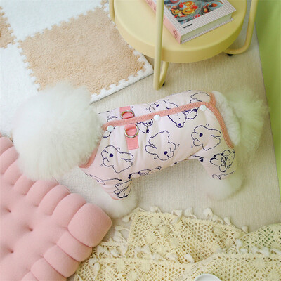 Őszi és téli kisállat Négylábú Jumpsuit Kutya Parkas Teddy Bear, Kis Kutya Macska Négylábú Kabát Kisállat Ruhák Kutya Pizsama Kölyök