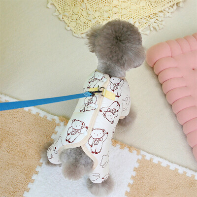 Őszi és téli kisállat Négylábú Jumpsuit Kutya Parkas Teddy Bear, Kis Kutya Macska Négylábú Kabát Kisállat Ruhák Kutya Pizsama Kölyök