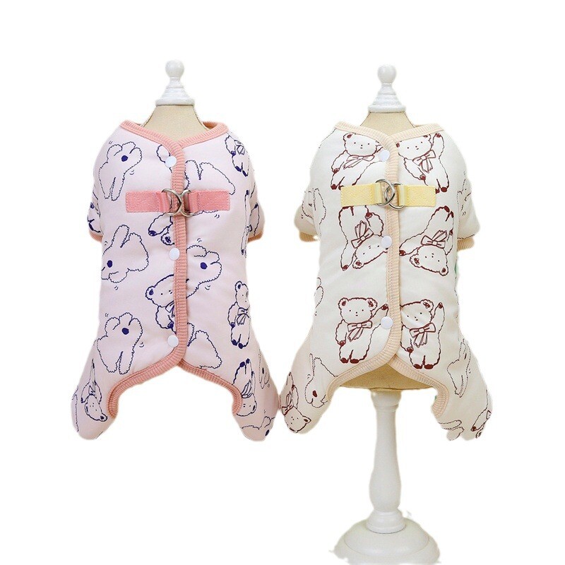 Есен и зима Домашен любимец Четирикраки гащеризон Куче Парки Плюшено мече, малко куче Котка Четирикрако палто Дрехи за домашни любимци Куче Пижама Кученце