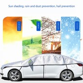 Husă universală pentru jumătate de mașină Umbrelă de soare haină pentru soare în aer liber Film auto Hatchback din aluminiu impermeabil pentru Sedan SUV Husă de reflexie