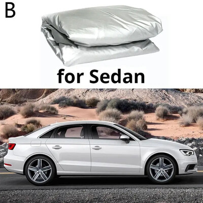 Husă universală pentru jumătate de mașină Umbrelă de soare haină pentru soare în aer liber Film auto Hatchback din aluminiu impermeabil pentru Sedan SUV Husă de reflexie