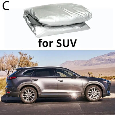 Husă universală pentru jumătate de mașină Umbrelă de soare haină pentru soare în aer liber Film auto Hatchback din aluminiu impermeabil pentru Sedan SUV Husă de reflexie