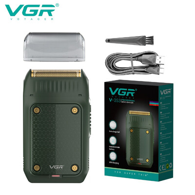 Aparat de ras electric VGR profesional pentru bărbați Mini aparat de tuns barba Mașină de bărbierit Trimmer pop-up cu lamă de folie, reîncărcabil prin USB V-353