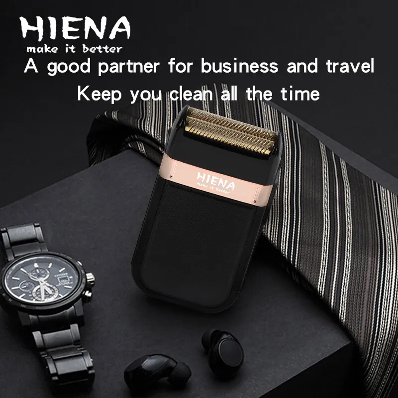 Hiena HI-301 Електрическа самобръсначка за мъже Акумулаторна самобръсначка за брада Възвратно-постъпателни ножчета за гладко бръснене Преносима, удобна за пътуване