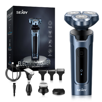 SEJOY Aparat de bărbierit pentru bărbați Aparat de ras electric USB Puternic aparat de bărbierit aparat de ras electric, reîncărcabil, rezistent la apă