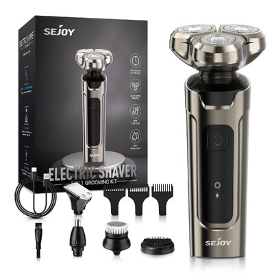 SEJOY Aparat de bărbierit pentru bărbați Aparat de ras electric USB Puternic aparat de bărbierit aparat de ras electric, reîncărcabil, rezistent la apă