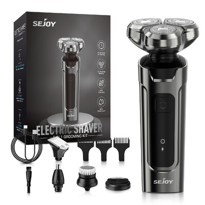 SEJOY Aparat de bărbierit pentru bărbați Aparat de ras electric USB Puternic aparat de bărbierit aparat de ras electric, reîncărcabil, rezistent la apă