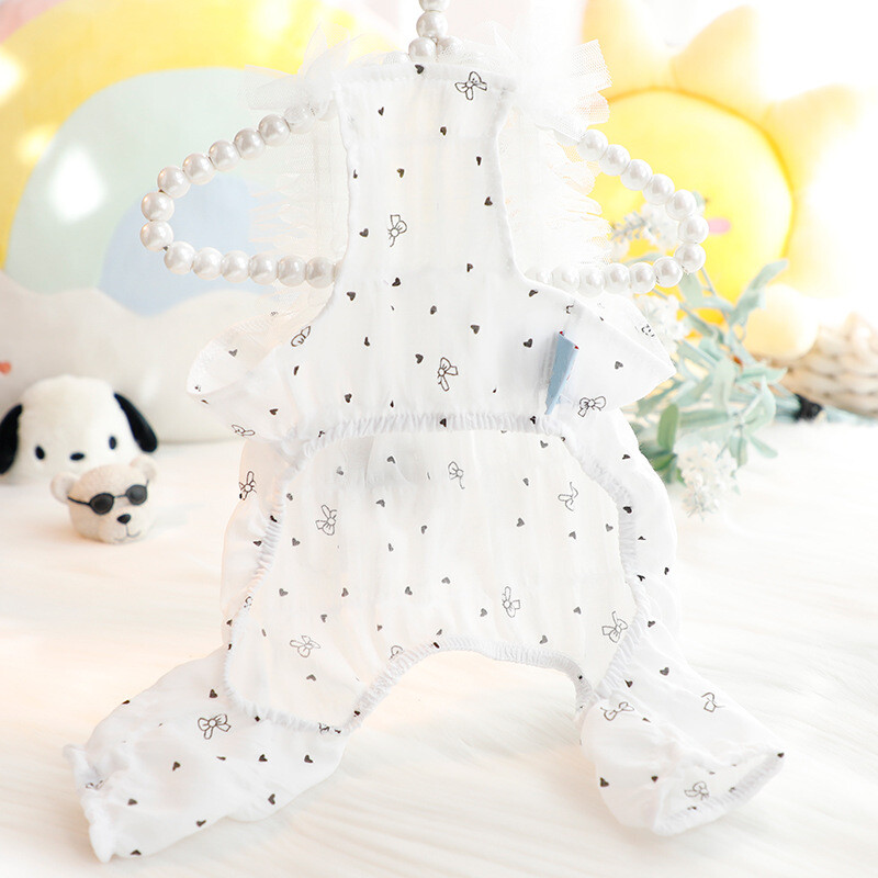 Панталони за носене на кучета Сладки Панталони с тиранти Панда Панталони Дрехи Пролет Лято Тънки панталони Тиква Панда Малки тиранти Малко куче