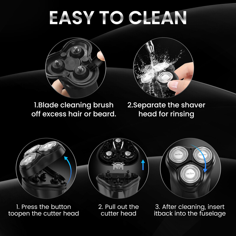 2 в 1 Мъжка електрическа самобръсначка за мъже Машина за бръснене Тример за брада 3D плаващо острие Миещо се USB презареждане Машина за подстригване