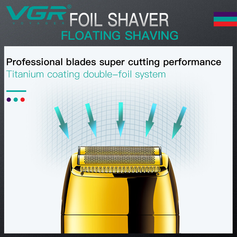 VGR Самобръсначка Електрическа самобръсначка Тример за брада Самобръсначка за брада Професионална електрическа самобръсначка Мъжка машина за подстригване на брада Акумулаторна V-399