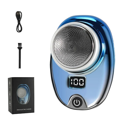 Aparat de ras electric, aparat de ras portabil, pentru călătorii umed și uscat, aparat de ras reîncărcabil prin USB, tip C, mini mașină de bărbierit pentru bărbați