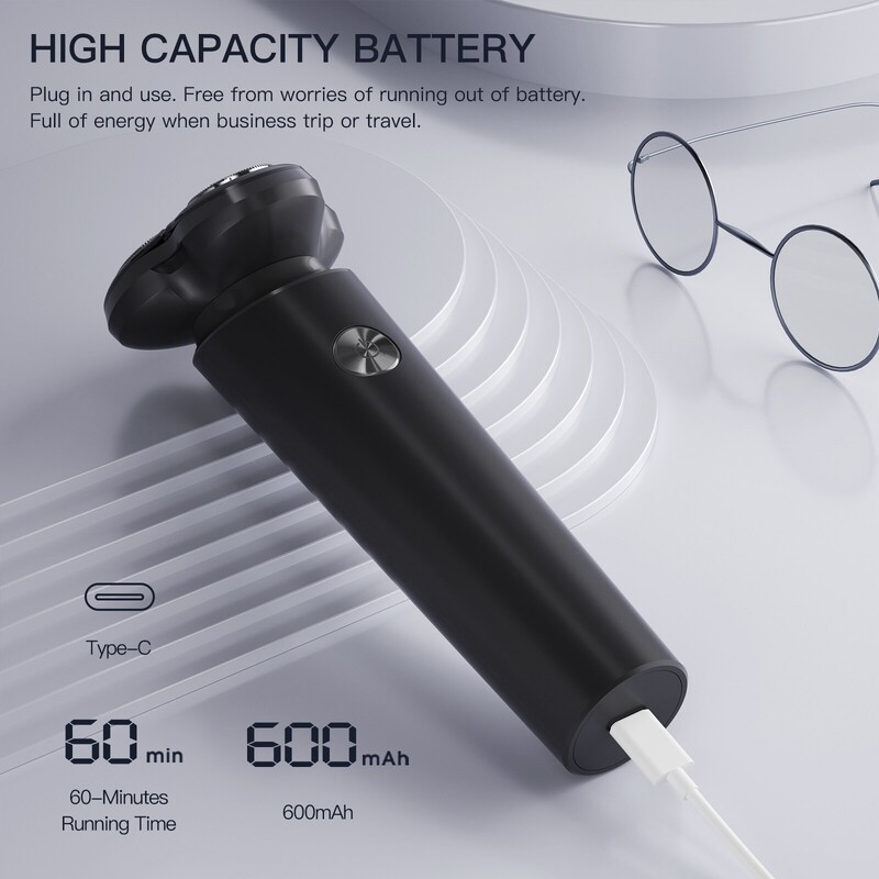 ENCHEN Victor Blackstone 7 električni rotacijski brijač za muškarce, magnetska oštrica za rezanje, prijenosni trimer za bradu tipa C, punjivi