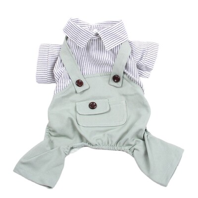Cămașă cu dungi pentru câine și pisică Salopetă cu buzunar mare Tricou pentru cățelușă de primăvară/vară