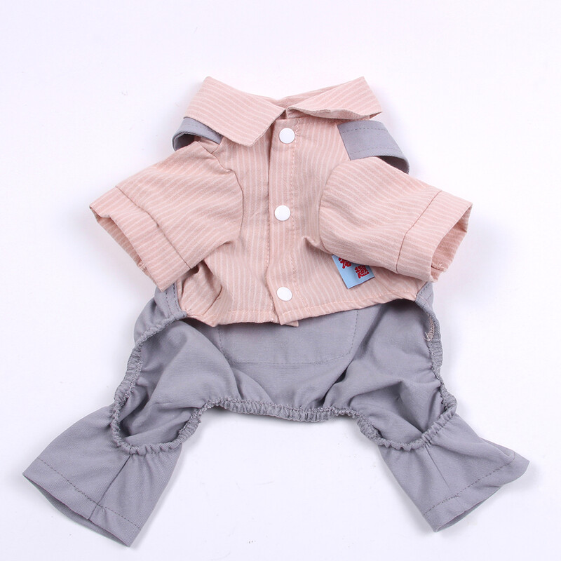 Prugasta košulja za pse, mačke, kombinezon, majica s velikim džepom za štene za kućne ljubimce Proljetno/ljetni kombinezon