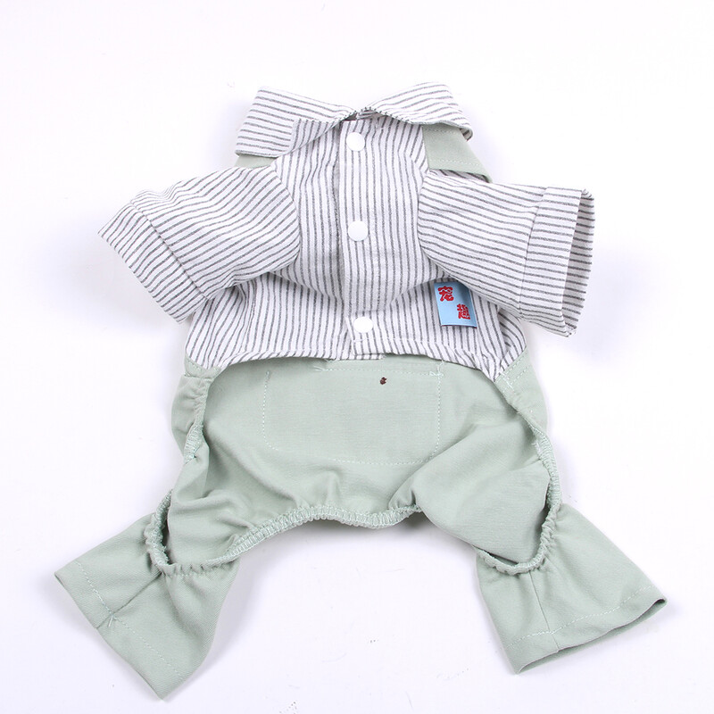 Prugasta košulja za pse, mačke, kombinezon, majica s velikim džepom za štene za kućne ljubimce Proljetno/ljetni kombinezon