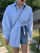 Cămăși Jielur Femei Temperament lejer Îmbrăcăminte în stil coreean Topuri și bluze pentru femei Solid Casual Design Elegant Asimetric șic