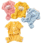 Pijamale drăguțe pentru câini Salopetă de iarnă pentru haine pentru câini Galben roz albastru urs model fleece îmbrăcăminte pentru animale de companie Salopete pentru cățeluși pijama Yorkie