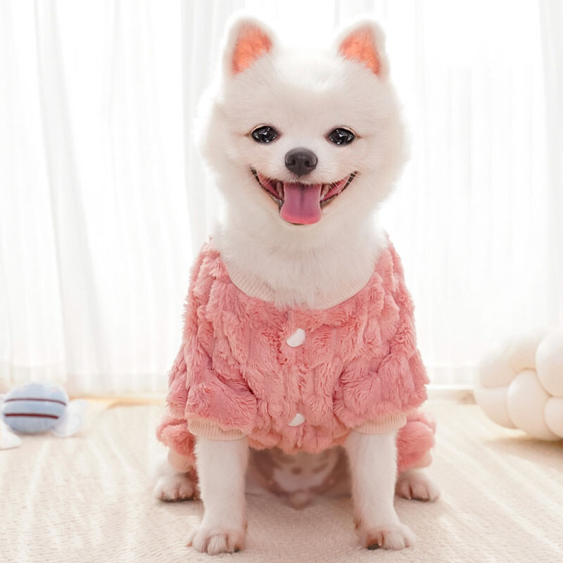 Slatka pidžama za pse Zimski kombinezon za pse Odjeća Žuto Ružičasto Plavi Medvjed Uzorak Flis Odjeća za kućne ljubimce Kombinezoni za štene Onesie Yorki