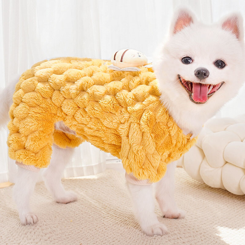 Slatka pidžama za pse Zimski kombinezon za pse Odjeća Žuto Ružičasto Plavi Medvjed Uzorak Flis Odjeća za kućne ljubimce Kombinezoni za štene Onesie Yorki