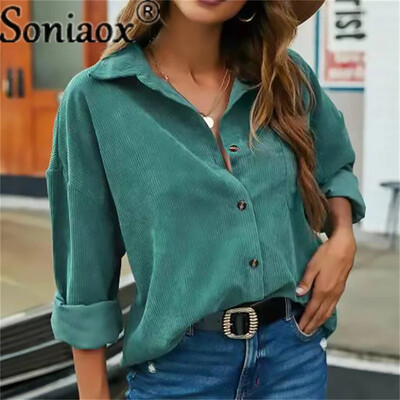 Cămașă din velur pentru femei, culoare solidă, cu mânecă lungă, guler răsturnat, ocazional, largi, la modă, cămașă pentru femei, haine vintage