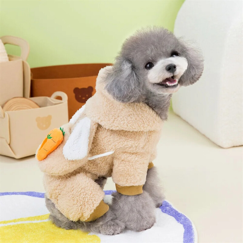 Zimska odjeća za pse s kapuljačom Debljina Topla pidžama od flisa za mačke i pse Četveronožni kombinezon za male pse Yorkie Pet Outfit