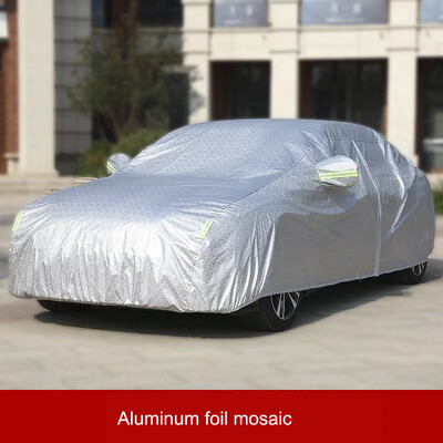 Huse universale SUV/Sedan pentru mașină, în aer liber, impermeabilă, protecție împotriva soarelui, împotriva ploii, împotriva zăpezii, cu design UV, cu fermoar, husă neagră pentru husă auto S-XXL